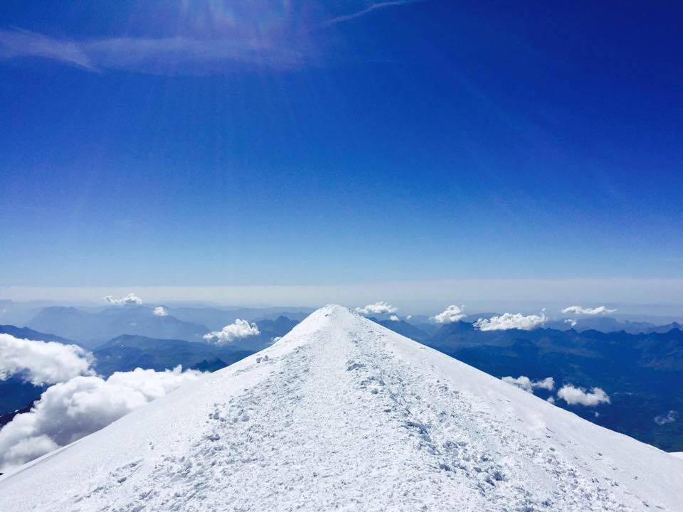Sommet du Mont Blanc, photographié par Jean Audoy en course